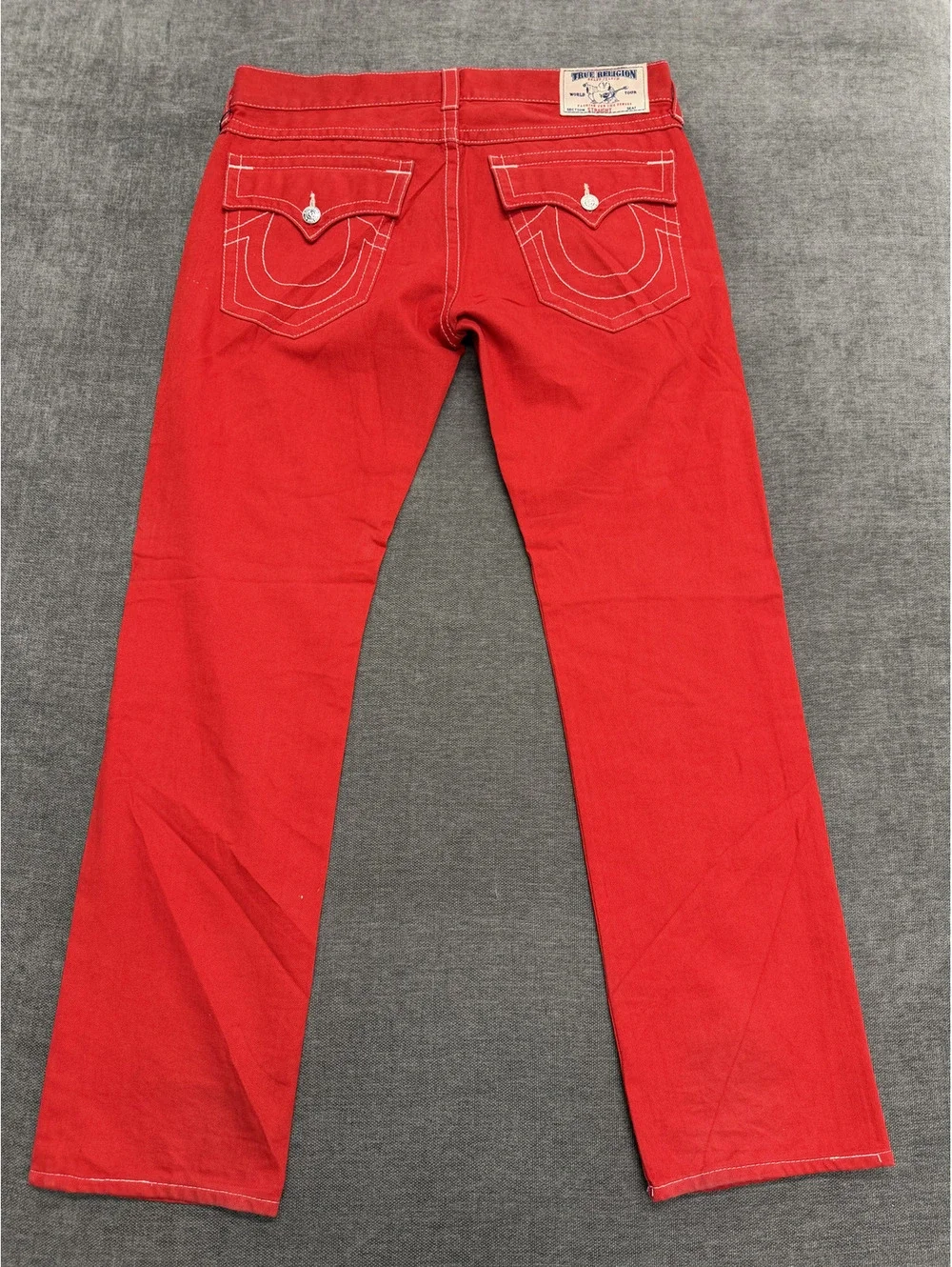 True Religion Red Straight Leg Jeans Size 36